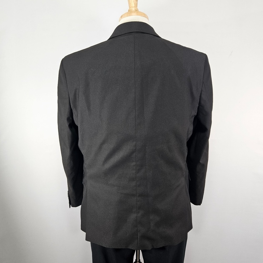 Izod Men's Sport Coat Blazer Two Button Solid Black Polyester Blend Size 44S - Picture 9 of 13